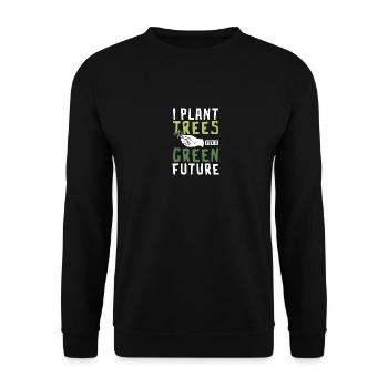 I plant trees for a green future Botanist - Unisex Sweatshirt - black - Front - Alina (178cm) & Michal (187cm)