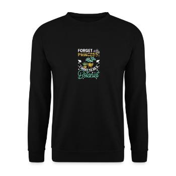 Girl forget princese I want to be a botanist - Unisex Pullover - Schwarz - Vorne - Alina (178cm) & Michal (187cm)