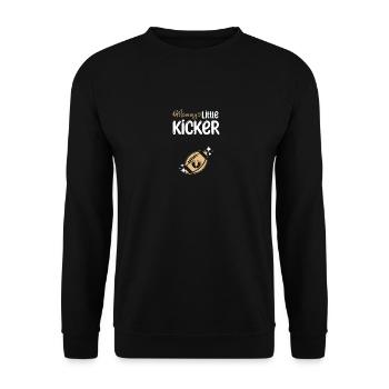 Pregnancy Football mommy's little kicker - Unisex Pullover - Schwarz - Vorne - Alina (178cm) & Michal (187cm)