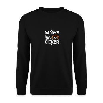 Pregnancy Football Daddy's little kicker - Unisex Pullover - Schwarz - Vorne - Alina (178cm) & Michal (187cm)