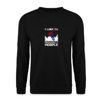 I like to throw people Sambo - Unisex Sweatshirt - black - Front - Alina (178cm) & Michal (187cm)