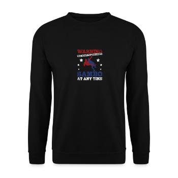 Talking about Sambo at any time - Unisex Sweatshirt - black - Front - Alina (178cm) & Michal (187cm)