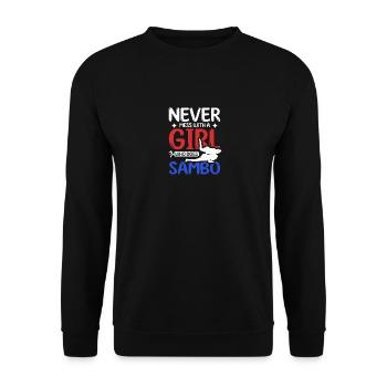 Never mess with a girl who does Sambo - Unisex Sweatshirt - black - Front - Alina (178cm) & Michal (187cm)