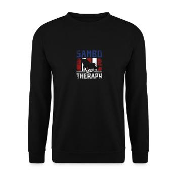 Sambo is my therapy - Unisex Sweatshirt - black - Front - Alina (178cm) & Michal (187cm)