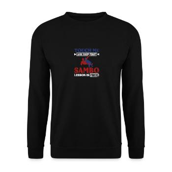 Touch me and your first sambo lesson is free - Unisex Sweatshirt - black - Front - Alina (178cm) & Michal (187cm)