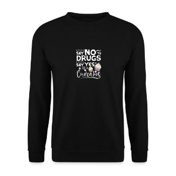Say No To Drugs Say Yes To cupcakes Red Ribbon - Unisex Sweatshirt - black - Front - Alina (178cm) & Michal (187cm)