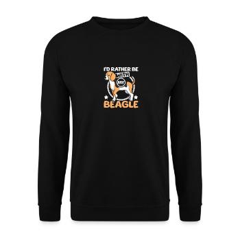 Je préfère être avec mon Beagle - Sweat-shirt Unisexe - noir - Devant - Alina (178cm) & Michal (187cm)