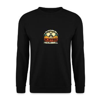 Je préfère jouer au pickleball - Sweat-shirt Unisexe - noir - Devant - Alina (178cm) & Michal (187cm)