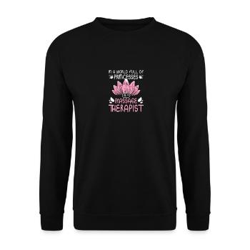 Girl Prinzess Massage therapist - Unisex Pullover - Schwarz - Vorne - Alina (178cm) & Michal (187cm)