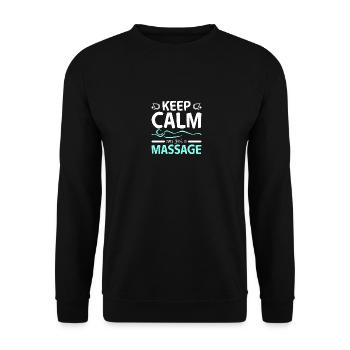 Keep calm and get a Massage therapist - Unisex Sweatshirt - black - Front - Alina (178cm) & Michal (187cm)