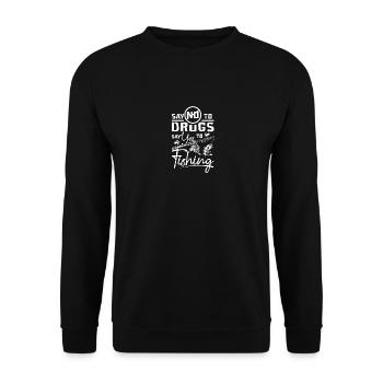 Dites non à la drogue Dites oui à la pêche Ruban rouge - Sweat-shirt Unisexe - noir - Devant - Alina (178cm) & Michal (187cm)