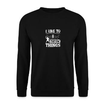 J’aime lancer des choses Disc Golf - Sweat-shirt Unisexe - noir - Devant - Alina (178cm) & Michal (187cm)