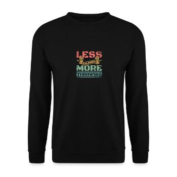Moins parler plus lancer disc golf - Sweat-shirt Unisexe - noir - Devant - Alina (178cm) & Michal (187cm)