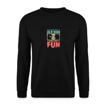Ne sous-estimez jamais un vieil homme qui lance du disc golf - Sweat-shirt Unisexe - noir - Devant - Alina (178cm) & Michal (187cm)