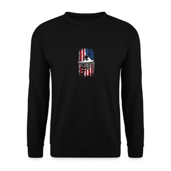 Usa american flag 4th of july Chiropractor - Unisex Sweatshirt - black - Front - Alina (178cm) & Michal (187cm)