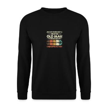 Let this old man show you how to be a chiropractor - Unisex Sweatshirt - black - Front - Alina (178cm) & Michal (187cm)
