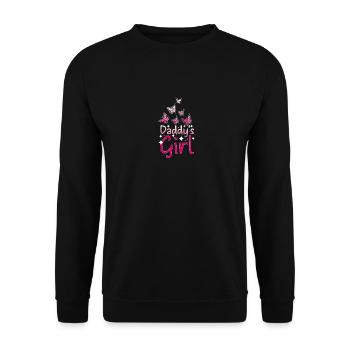 For the daughter Daddys girl, little Butterfly - Unisex Pullover - Schwarz - Vorne - Alina (178cm) & Michal (187cm)
