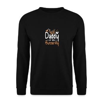 Fathers day pop, pa, poppa, daddy of the butterfly - Unisex Sweatshirt - black - Front - Alina (178cm) & Michal (187cm)