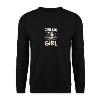 Chillin avec ma fille border collie - Sweat-shirt Unisexe - noir - Devant - Alina (178cm) & Michal (187cm)