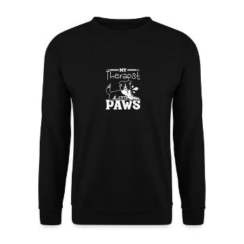 Mon thérapeute a des pattes border collie - Sweat-shirt Unisexe - noir - Devant - Alina (178cm) & Michal (187cm)
