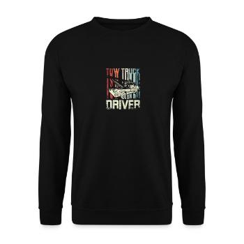 Cool Retro Vintage Tow truck Driver - Sweat-shirt Unisexe - noir - Devant - Alina (178cm) & Michal (187cm)