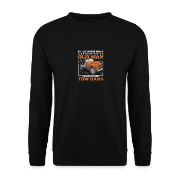 Let this old man show you how to tow cars - Unisex Pullover - Schwarz - Vorne - Alina (178cm) & Michal (187cm)