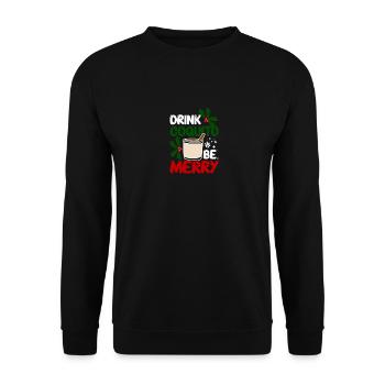 Puerto Rico Christmas Drink coquito be berry - Unisex Sweatshirt - black - Front - Alina (178cm) & Michal (187cm)