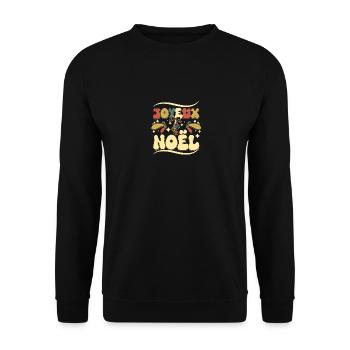 Vintage French Christmas joyeux noël - Unisex Pullover - Schwarz - Vorne - Alina (178cm) & Michal (187cm)