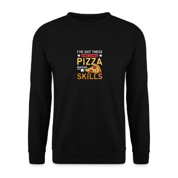 J’ai ces compétences impressionnantes en matière de fabrication de pizzas - Sweat-shirt Unisexe - noir - Devant - Alina (178cm) & Michal (187cm)
