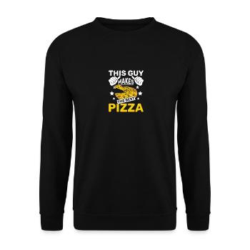 This guy makes the best pizza - Unisex Sweatshirt - black - Front - Alina (178cm) & Michal (187cm)