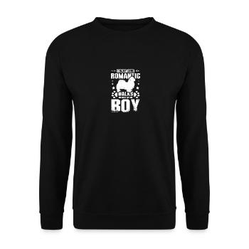 I enjoy long romantic walks with my pekingese boy - Unisex Pullover - Schwarz - Vorne - Alina (178cm) & Michal (187cm)