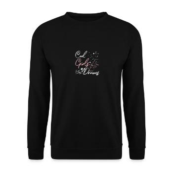 Cool girls play drums - Unisex Sweatshirt - black - Front - Alina (178cm) & Michal (187cm)