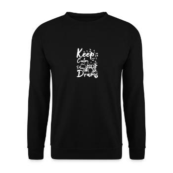 Keep calm and play drums - Unisex Sweatshirt - black - Front - Alina (178cm) & Michal (187cm)