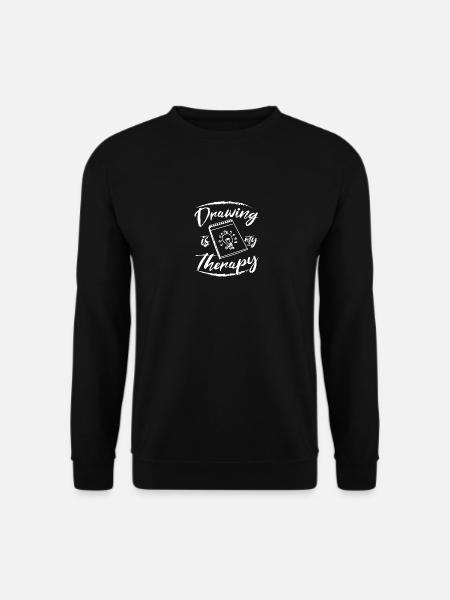 Drawing is my therapy - Unisex Sweatshirt - black