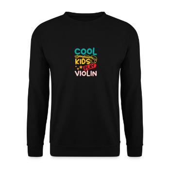 Enfants Tout-petits Cool enfants jouent au violon - Sweat-shirt Unisexe - noir - Devant - Alina (178cm) & Michal (187cm)