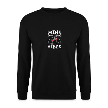 Wine making vibes - Unisex Sweatshirt - black - Front - Alina (178cm) & Michal (187cm)