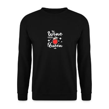 Girl women wine making queen - Unisex Sweatshirt - black - Front - Alina (178cm) & Michal (187cm)