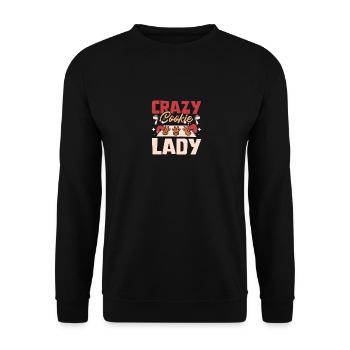 Xmas crazy Christmas cookie baking lady - Unisex Sweatshirt - black - Front - Alina (178cm) & Michal (187cm)