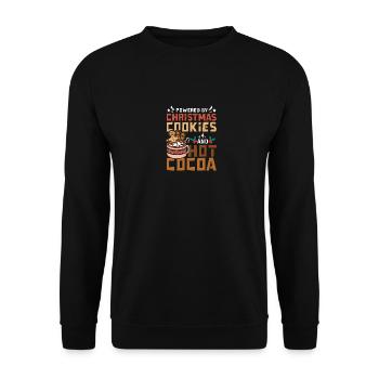 Powered by christmas cookies and hot cocoa - Unisex Sweatshirt - black - Front - Alina (178cm) & Michal (187cm)