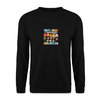 Most likely to get drunk on christmas - Unisex Sweatshirt - black - Front - Alina (178cm) & Michal (187cm)