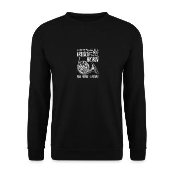 I like my french horn and maybe 3 people - Unisex Pullover - Schwarz - Vorne - Alina (178cm) & Michal (187cm)