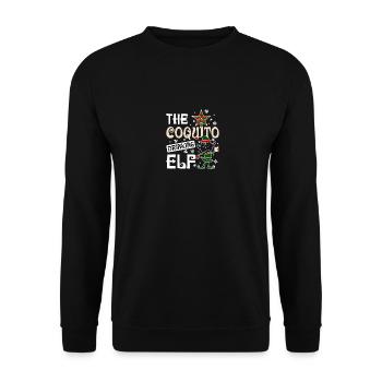 The coquito drinking elf - Unisex Sweatshirt - black - Front - Alina (178cm) & Michal (187cm)
