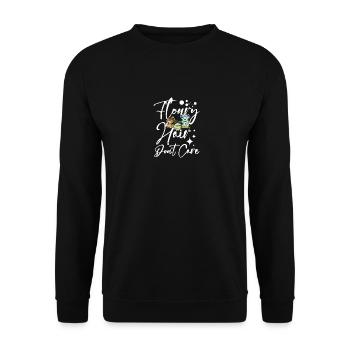 Baking bread floury hair don't care - Unisex Pullover - Schwarz - Vorne - Alina (178cm) & Michal (187cm)