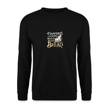 Happiness is the smell of baked bread - Unisex Pullover - Schwarz - Vorne - Alina (178cm) & Michal (187cm)