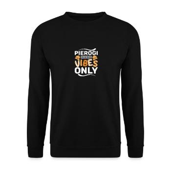 Pierogi making vibes only - Unisex Sweatshirt - black - Front - Alina (178cm) & Michal (187cm)