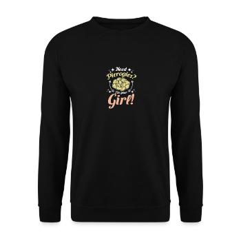 Pierogi making, Need pierogi? I'm your girl! - Unisex Sweatshirt - black - Front - Alina (178cm) & Michal (187cm)