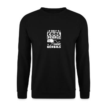 Only cool people have gerbils - Unisex Sweatshirt - black - Front - Alina (178cm) & Michal (187cm)