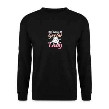 Crazy gerbil lady - Unisex Sweatshirt - black - Front - Alina (178cm) & Michal (187cm)