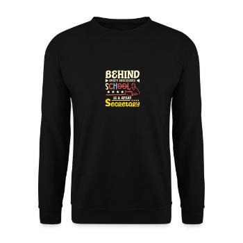 Derrière chaque école, il y a une grande secrétaire - Sweat-shirt Unisexe - noir - Devant - Alina (178cm) & Michal (187cm)