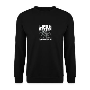 La vie est plus belle avec une tarentule - Sweat-shirt Unisexe - noir - Devant - Alina (178cm) & Michal (187cm)